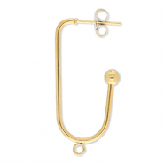 Zubehör aus Stainless Steel - Rostfreiem Stahl Ohrringe / Ohrstecker Oblong Oval with Loop Gold