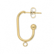 Zubehör aus Stainless Steel - Rostfreiem Stahl Ohrringe / Ohrstecker Oblong Oval with Loop Gold