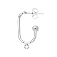Zubehör aus Stainless Steel - Rostfreiem Stahl Ohrringe / Ohrstecker Oblong Oval with Loop Silver