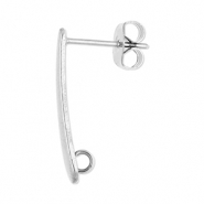 Zubehör aus Stainless Steel - Rostfreiem Stahl Ohrringe / Ohrstecker Oblong with Loop Silver