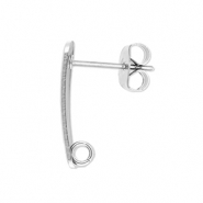 Zubehör aus Stainless Steel - Rostfreiem Stahl Ohrringe / Ohrstecker Oblong with Loop Silver