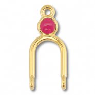 Anhänger Metall DQ Zwischenstück Gold (Nickelfrei)-magenta