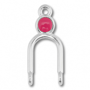 Anhänger Metall DQ Zwischenstück Antik silber (Nickelfrei)-magenta