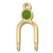 Anhänger Metall DQ Zwischenstück Gold (Nickelfrei)-olive green