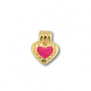 Anh&auml;nger Metall DQ Heart Gold (Nickelfrei)-magenta