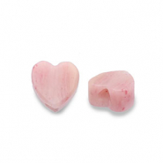 Perlen Naturstein Rosenquarz Heart Peach pink