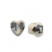 Perlen Naturstein Dalmatiner Jaspis Heart Greige