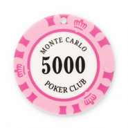 Statement-Anhänger Pokerchip Pink-white-black