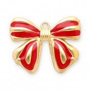 Anh&auml;nger aus Stainless Steel - Rostfreiem Stahl Bow Gold-red