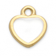 Anh&auml;nger aus Stainless Steel - Rostfreiem Stahl Heart Gold-white