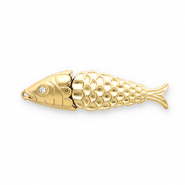 Anhänger aus Stainless Steel - Rostfreiem Stahl Fish Gold-transparent
