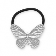 Haarschmuck Haargummi mit Metall Butterfly Silver-black