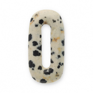 Anh&auml;nger Naturstein Dalmatiner Jaspis Oval Greige-black-brown