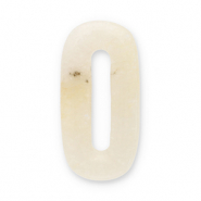 Anh&auml;nger Naturstein Achat Oval Off white
