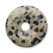 Anh&auml;nger Naturstein Dalmatiner Jaspis Donut 16mm Greige-black-brown