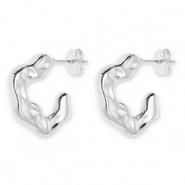 Stainless Steel - Rostfrei Stahl Ohrringe / Ohrstecker Irregular Silver