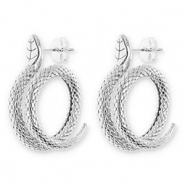 Stainless Steel - Rostfrei Stahl Ohrringe / Ohrstecker Snake Silver
