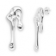 Stainless Steel - Rostfrei Stahl Ohrringe / Ohrstecker Drops Silver
