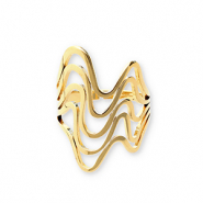 Stainless Steel - Rostfrei Stahl Ringe Waves Gold