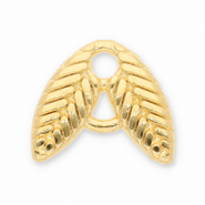 Anhänger Metall DQ Zwischenstück Leaves Gold (Nickelfrei)