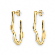 Stainless Steel - Rostfrei Stahl Ohrringe / Ohrstecker Irregular Gold