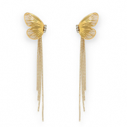 Stainless Steel - Rostfrei Stahl Ohrringe / Ohrstecker Butterfly Gold