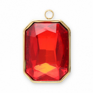 Anh&auml;nger aus Stainless Steel - Rostfreiem Stahl Facet Rectangle Gold-red