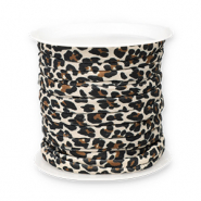 Kordel gesteppt Leopard Camel brown-black
