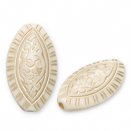 Perlen aus Acryl Oval Off white-gold