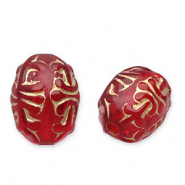 Perlen aus Acryl Oval Red-gold