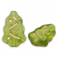 Perlen aus Acryl Christmas Tree Olive green-gold