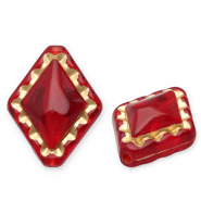 Perlen aus Acryl Rhombus Red-gold