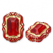 Perlen aus Acryl Rectangle Red-gold