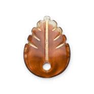 Anh&auml;nger aus Acryl Leaf Cognac brown-gold