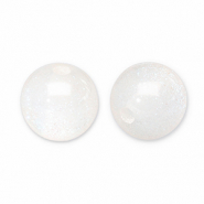 8 mm Perlen aus Acryl mit Glitzer White-turquoise