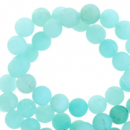 Perle Halb Edelstein rund 8mm Matt Tropical blue