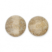 8 mm Perlen aus Acryl mit Glitzer Champagne-silver