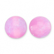 8 mm Perlen aus Acryl mit Glitzer Lilac pink-turquoise