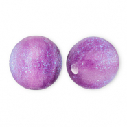 8 mm Perlen aus Acryl mit Glitzer Purple-turquoise