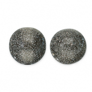 8 mm Perlen aus Acryl mit Glitzer Black-silver