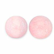 12 mm Perlen aus Acryl mit Glitzer Light pink-turquoise