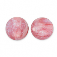 12 mm Perlen aus Acryl mit Glitzer Pink-turquoise