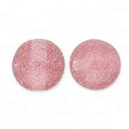 12 mm Perlen aus Acryl mit Glitzer Mauve pink-silver