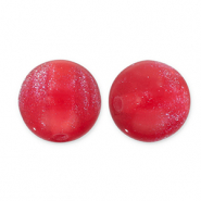 12 mm Perlen aus Acryl mit Glitzer Red-turquoise