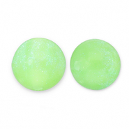 12 mm Perlen aus Acryl mit Glitzer Light green-turquoise