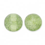 12 mm Perlen aus Acryl mit Glitzer Olive green-silver
