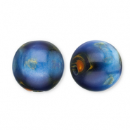 12 mm Perlen aus Acryl mit Glitzer Blue-gold