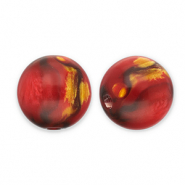 Perlen aus Resin mit Glitzer 14mm Red-gold