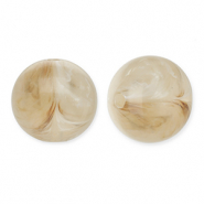 12 mm Perlen aus Acryl Round Beige brown-white