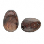 Perlen aus Acryl Egg-Shaped Brown-white